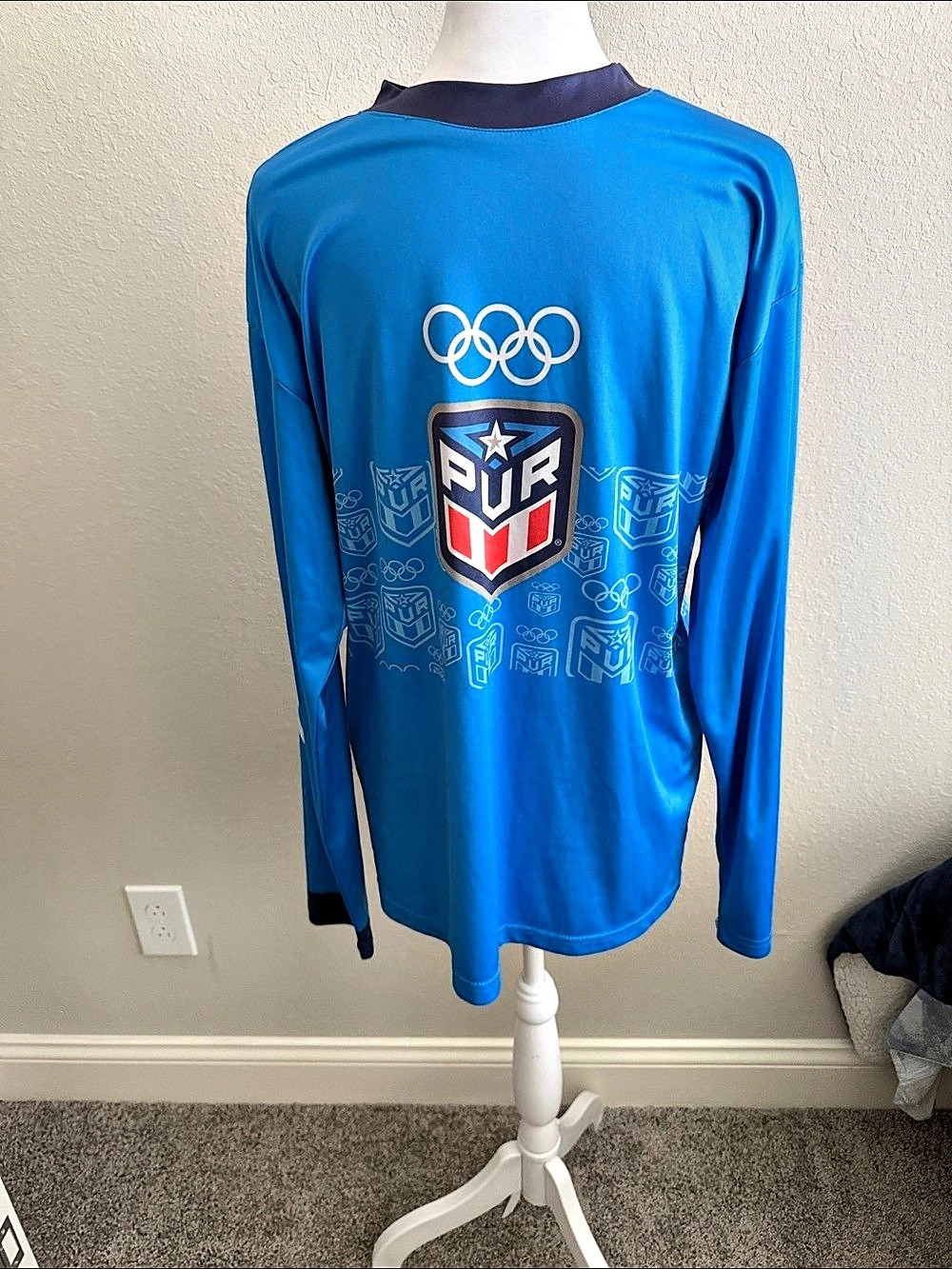 Team USA Olympic Puerto Rico jersey Long Sleeve Jersey Blue